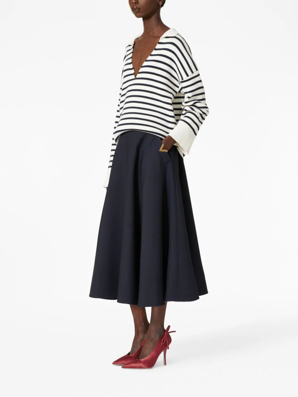 Valentino Garavani Valentino Crepe Couture Midi Skirt