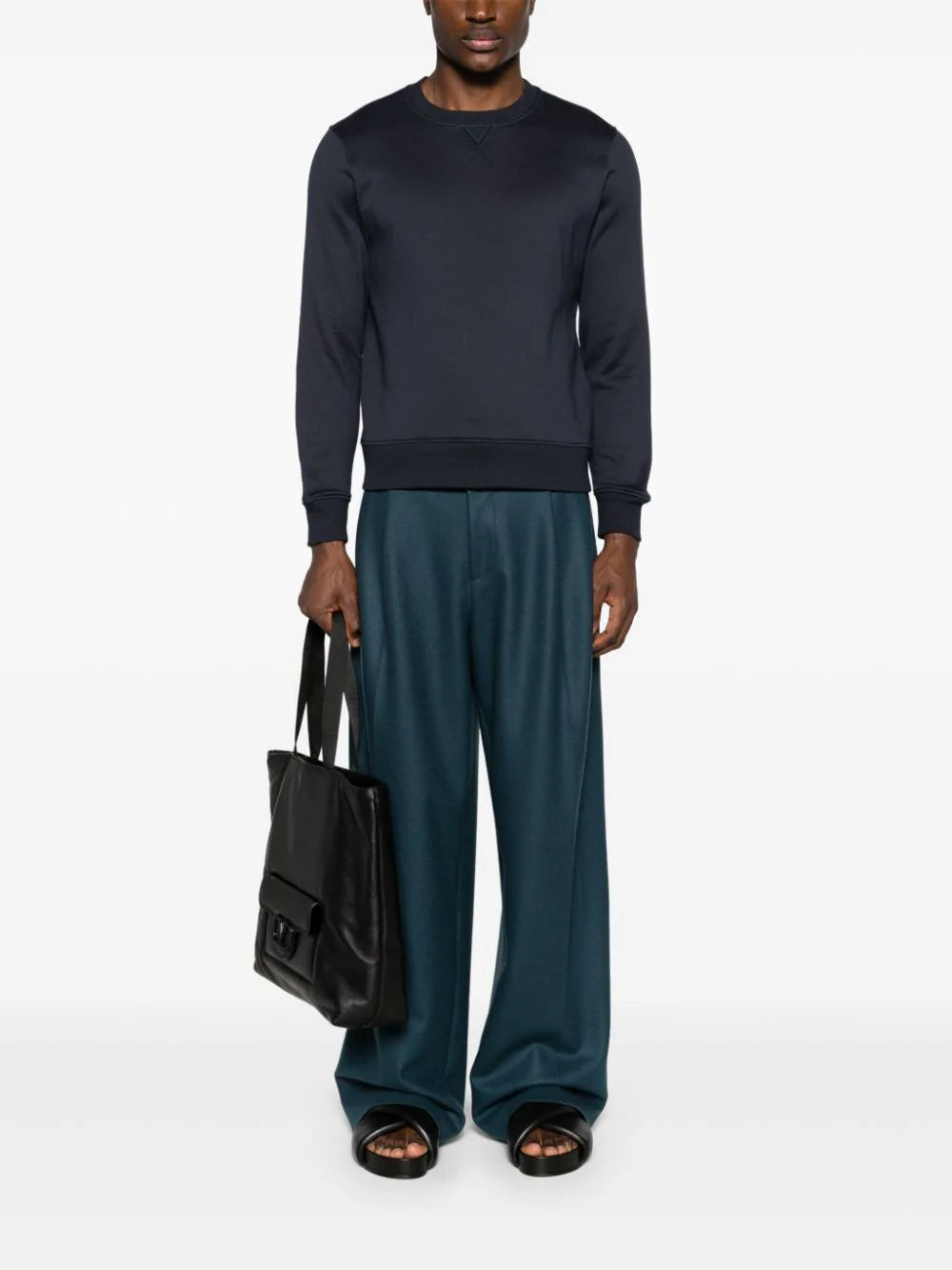 Valentino Garavani Valentino Crewneck Sweatshirt In Cotton With Rubberized V Detail