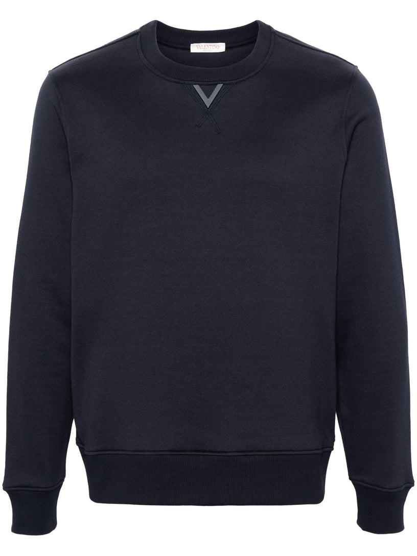 Valentino Garavani Valentino crewneck sweatshirt in cotton with rubberized v detail