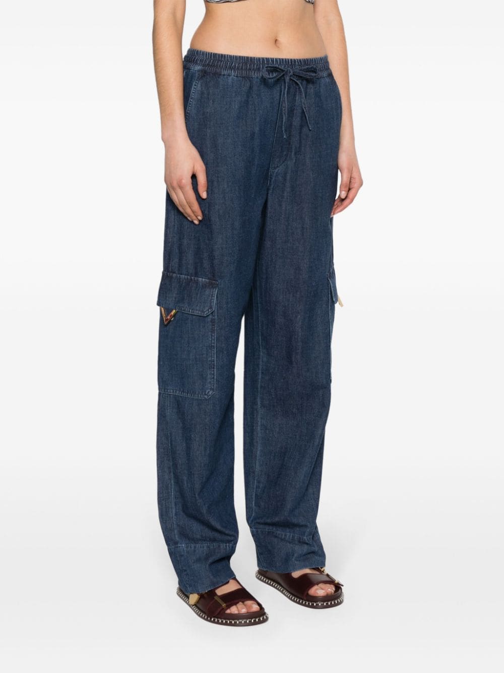Valentino Garavani Chambray Denim Cargo Trousers