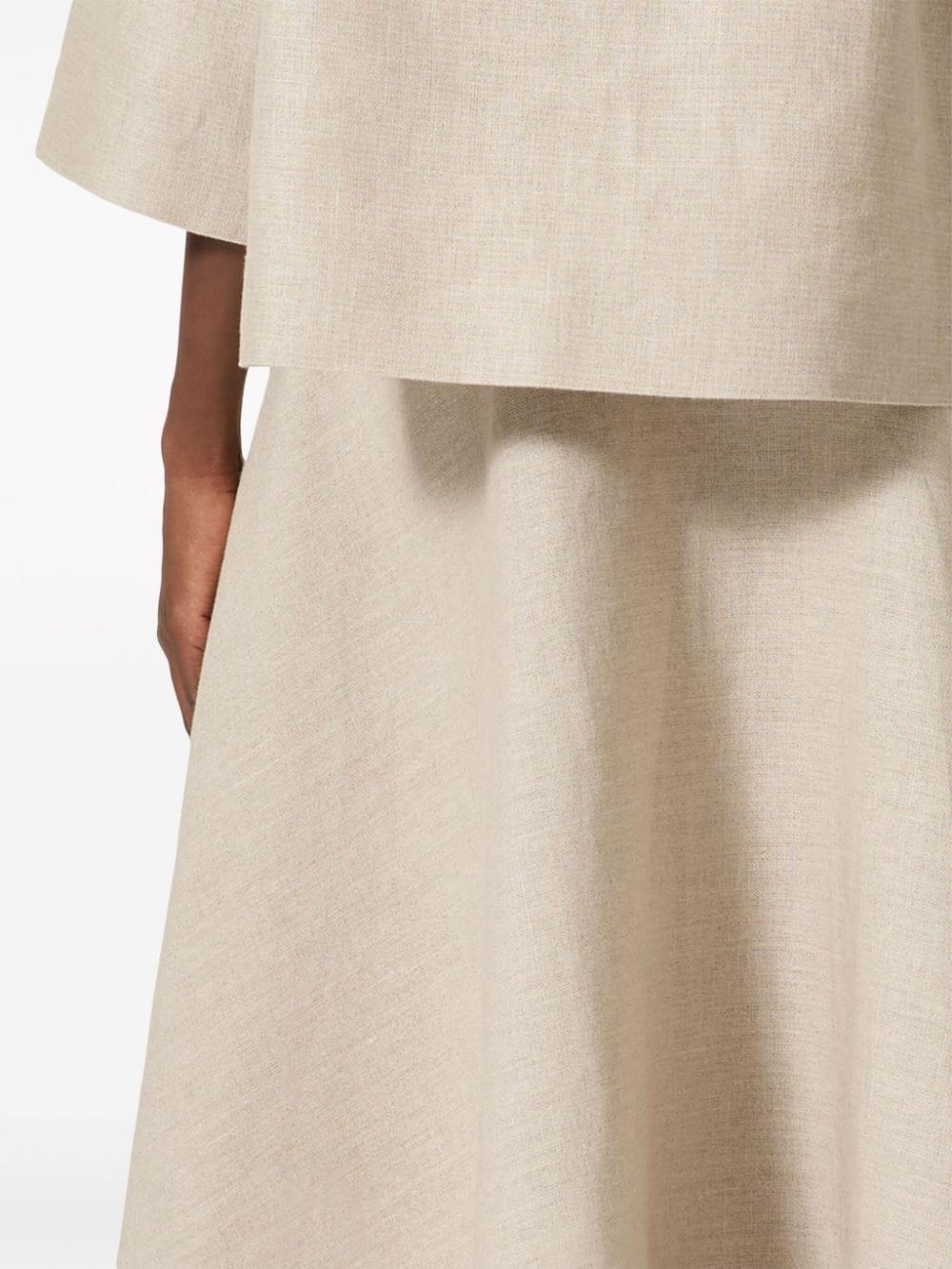 Valentino Garavani Linen Canvas Midi Skirt