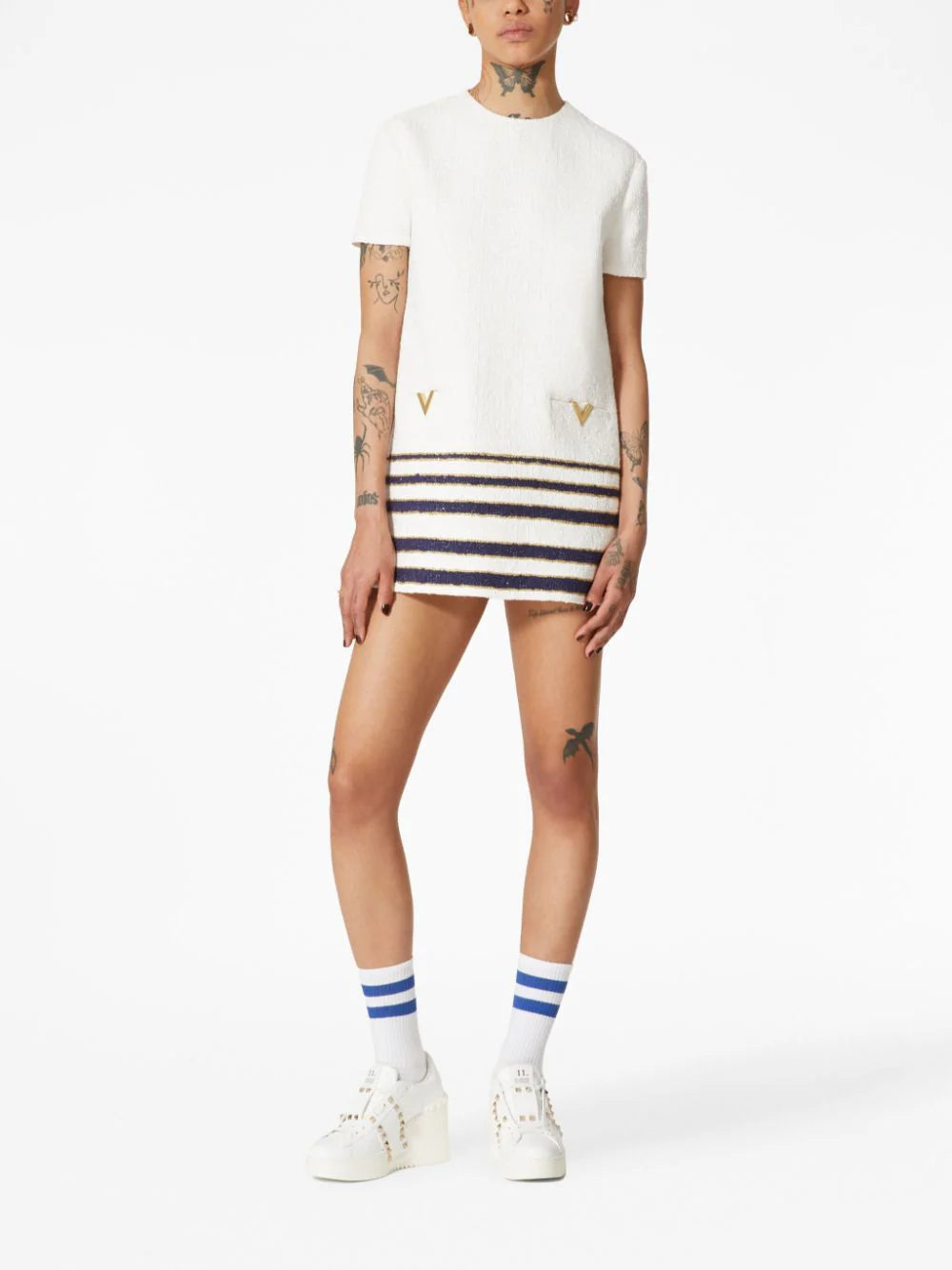 Valentino Garavani Mariniere Tweed Short Dress