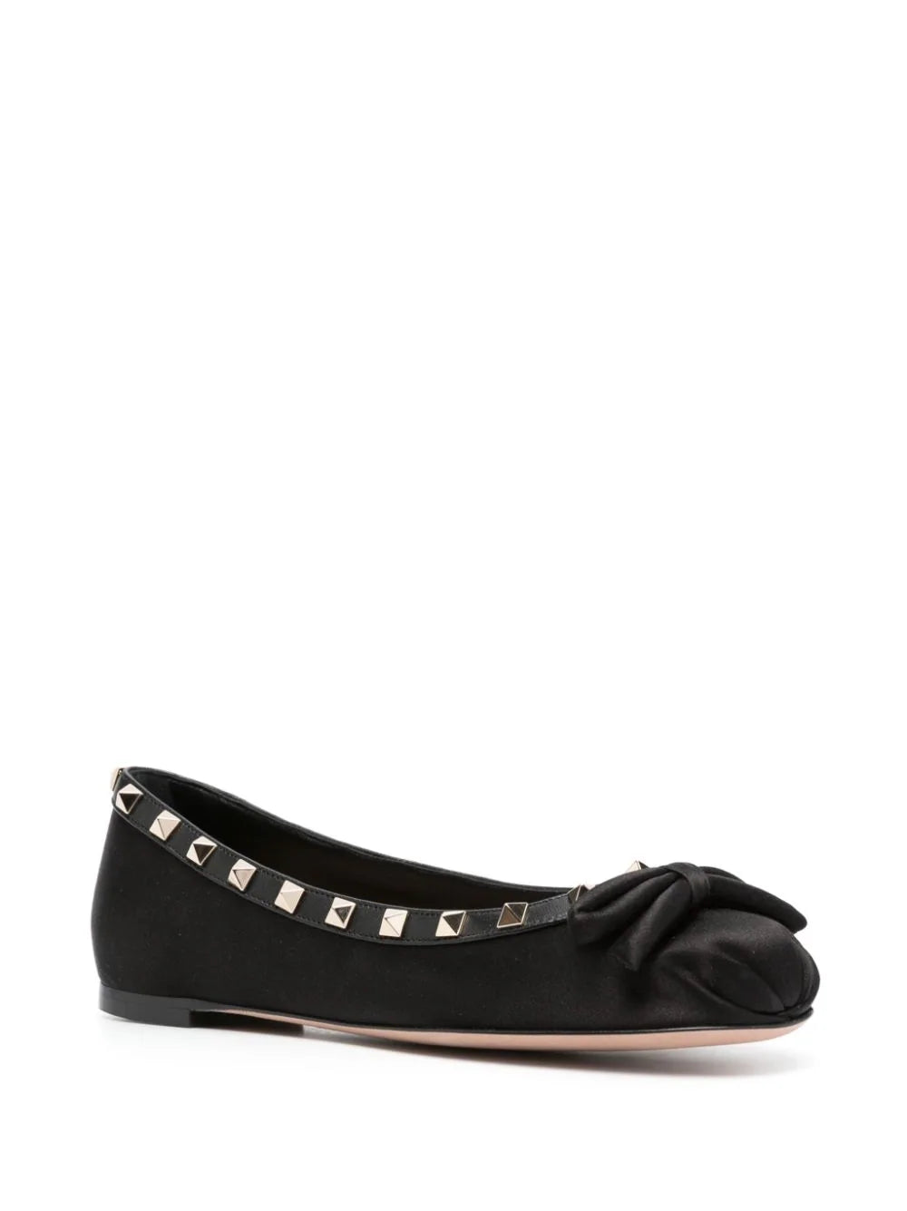 Valentino Garavani Rockstud Satin Ballerina