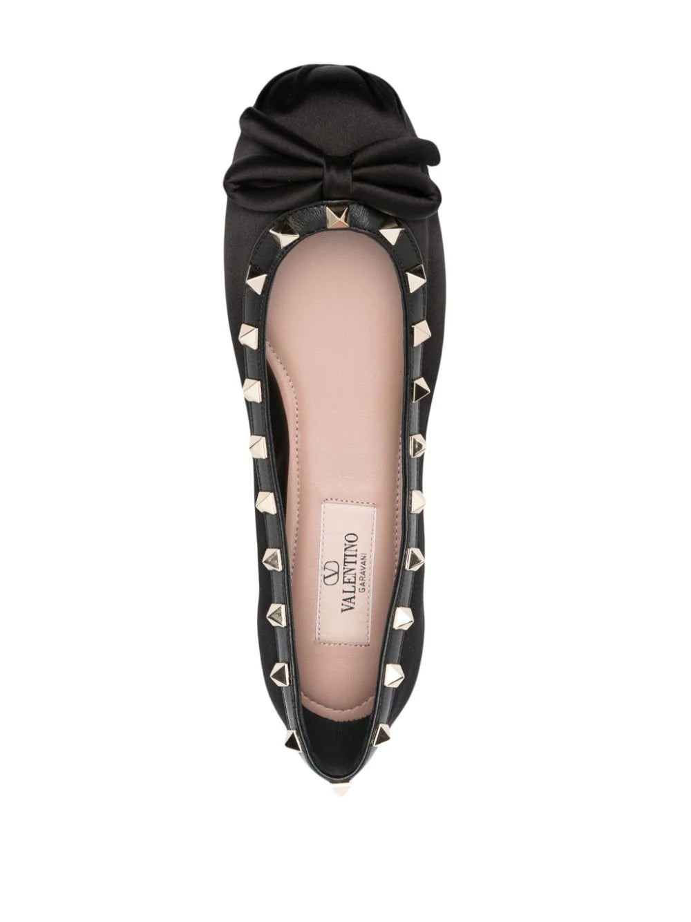 Valentino Garavani Rockstud Satin Ballerina