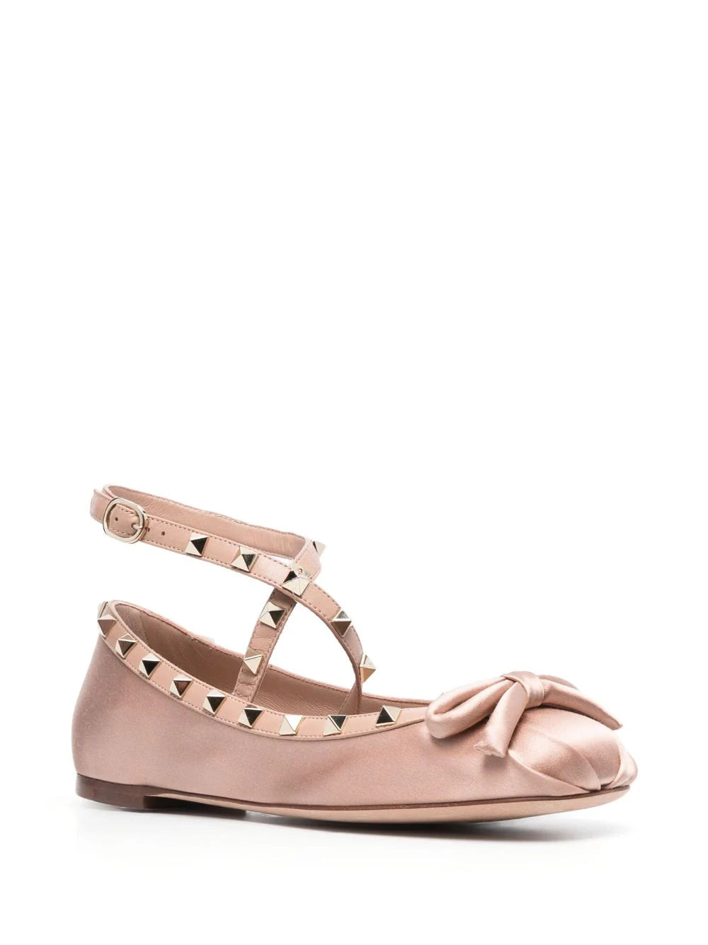 Valentino Garavani Rockstud Satin Ballerina