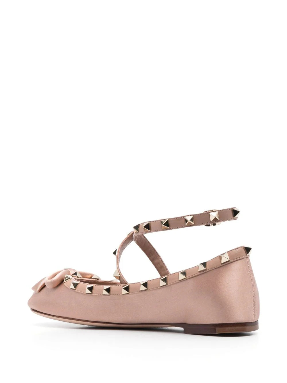 Valentino Garavani Rockstud Satin Ballerina