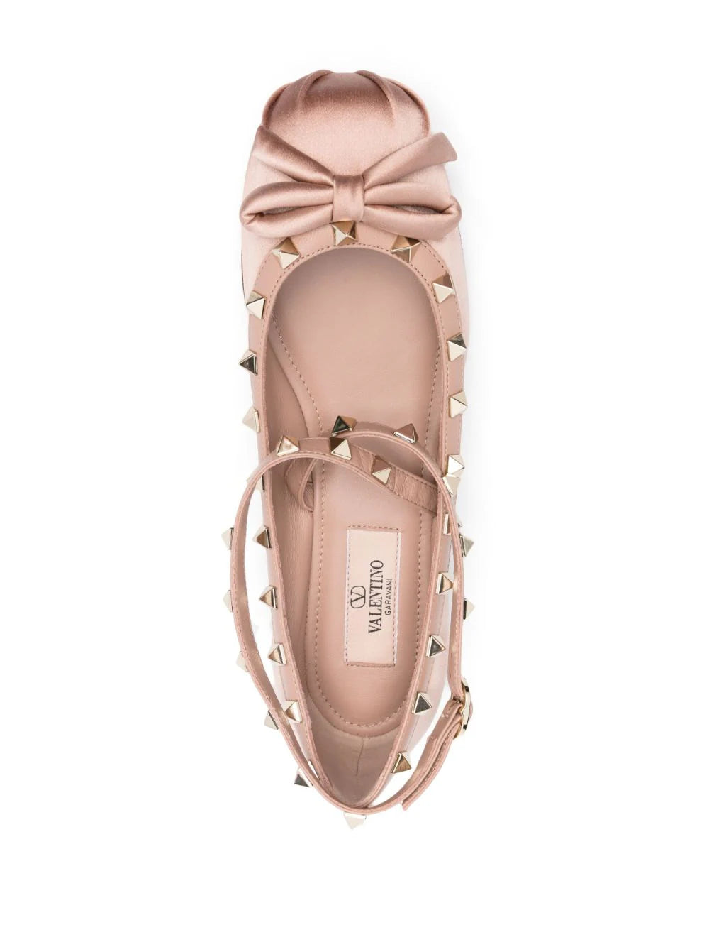 Valentino Garavani Rockstud Satin Ballerina