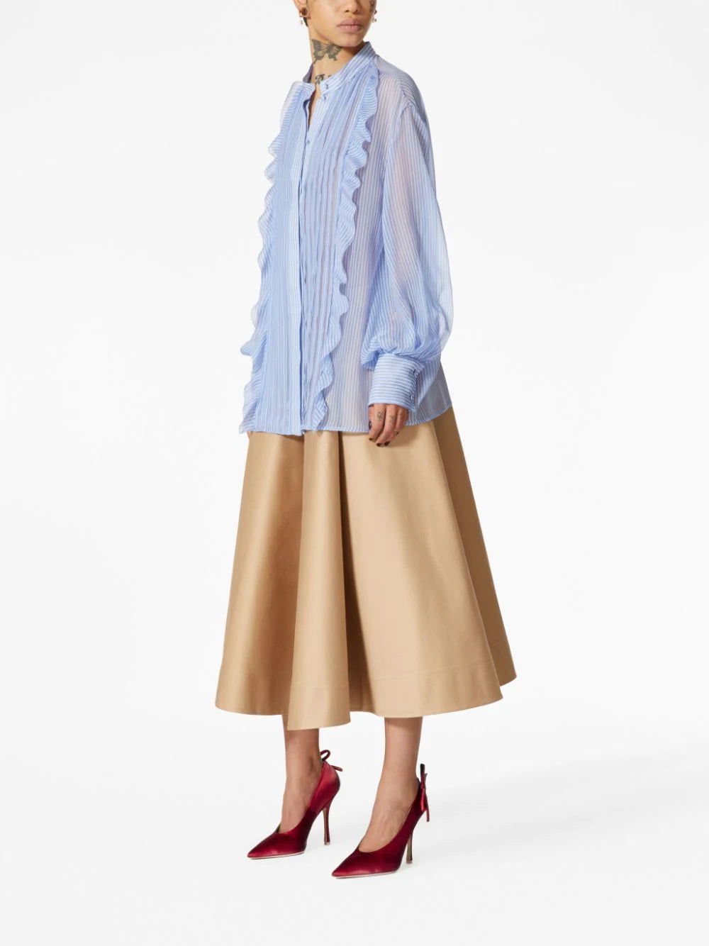 Valentino Garavani Stripes Chiffon Shirt