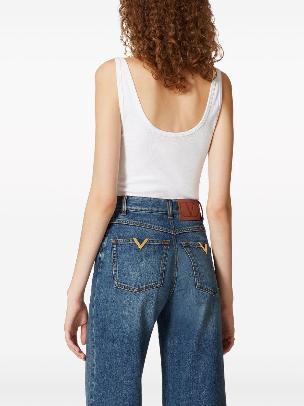 Valentino Garavani Top In Ribbed Cotton