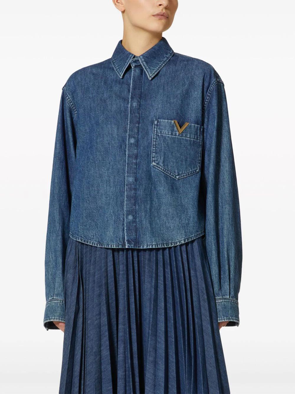 Valentino Garavani V Logo Denim Shirt