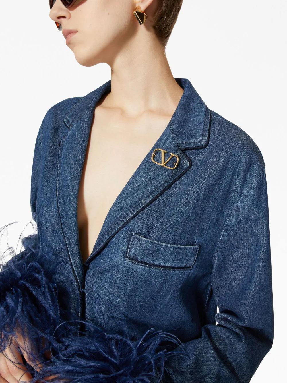 Valentino Garavani Vlogo Signature Metal Brooch