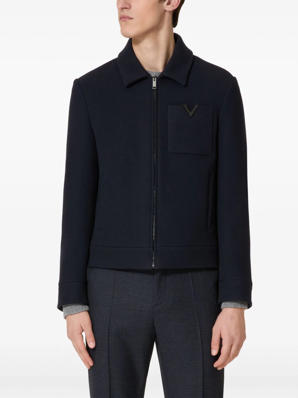 Valentino Garavani Wool Jacket With V Detail