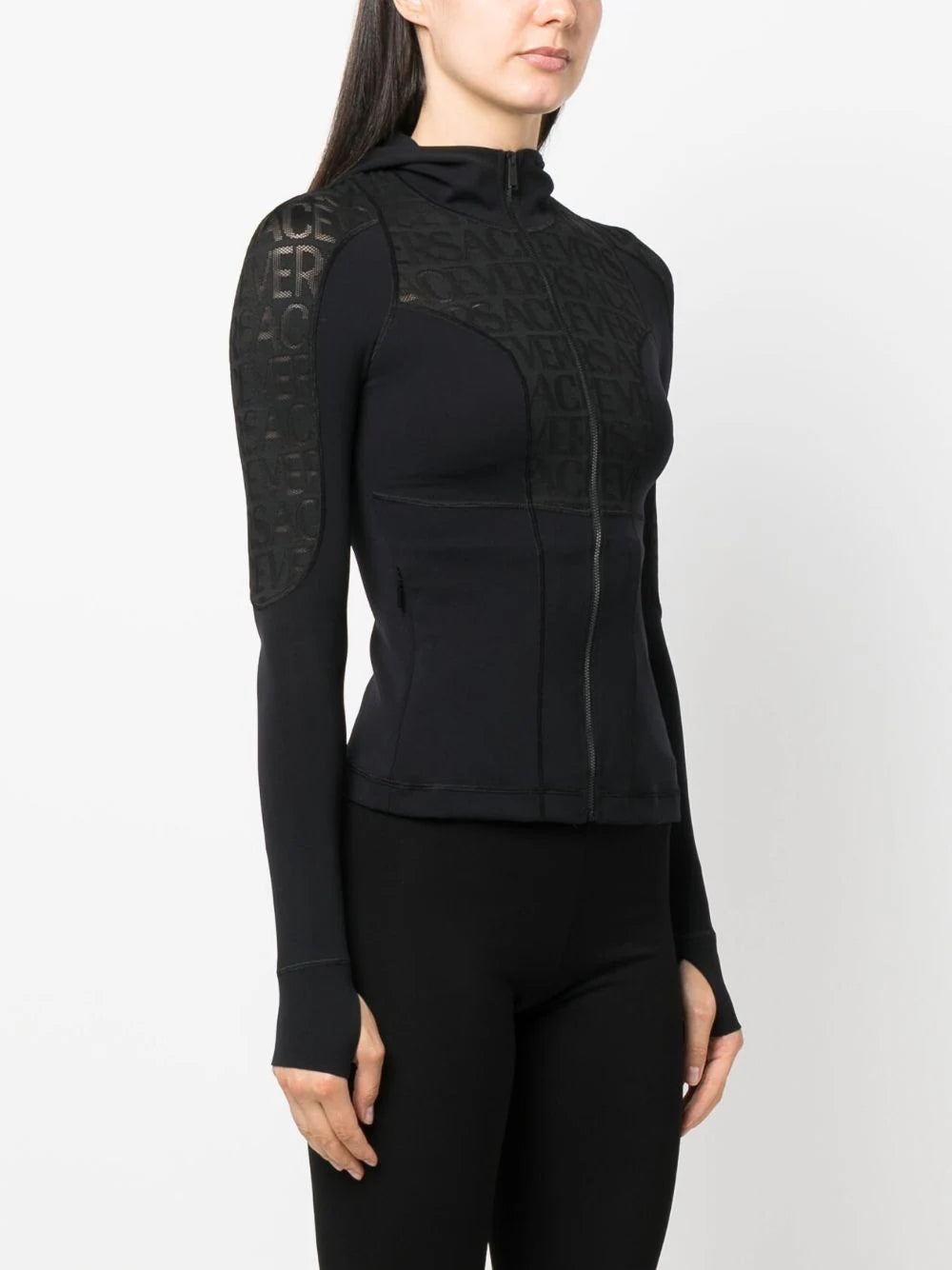 VERSACE Allover Logo Jersey Jacket