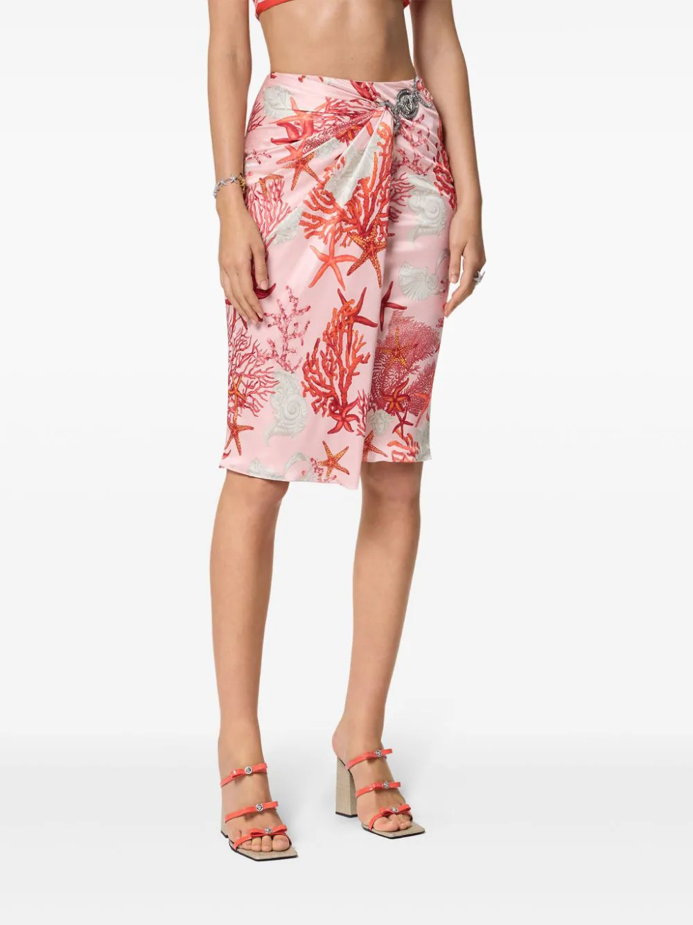 VERSACE Barocco Sea Gathered Midi Skirt