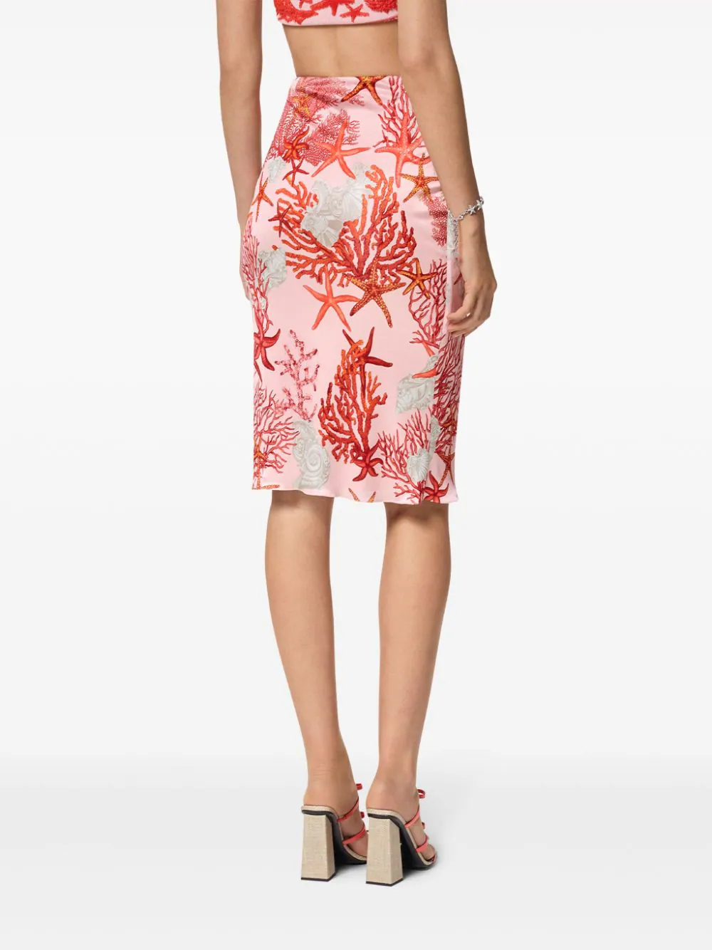 VERSACE Barocco Sea Gathered Midi Skirt