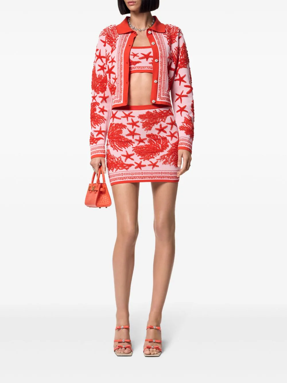 VERSACE Barocco Sea Knit Crop Top