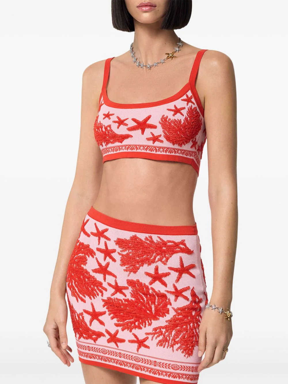 VERSACE Barocco Sea Knit Crop Top