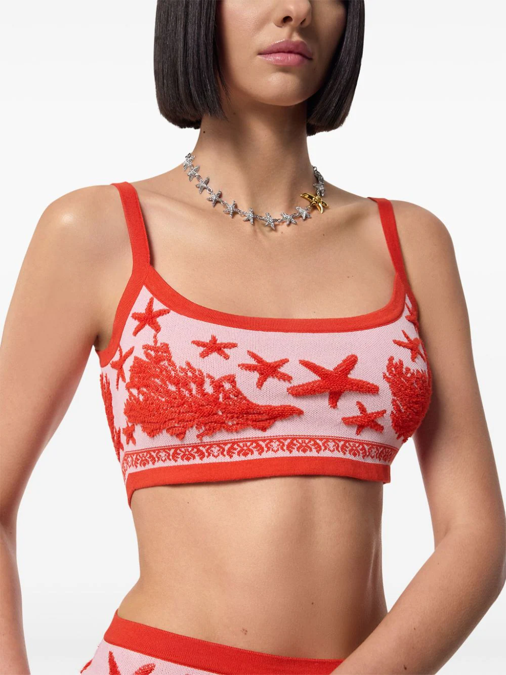 VERSACE Barocco Sea Knit Crop Top