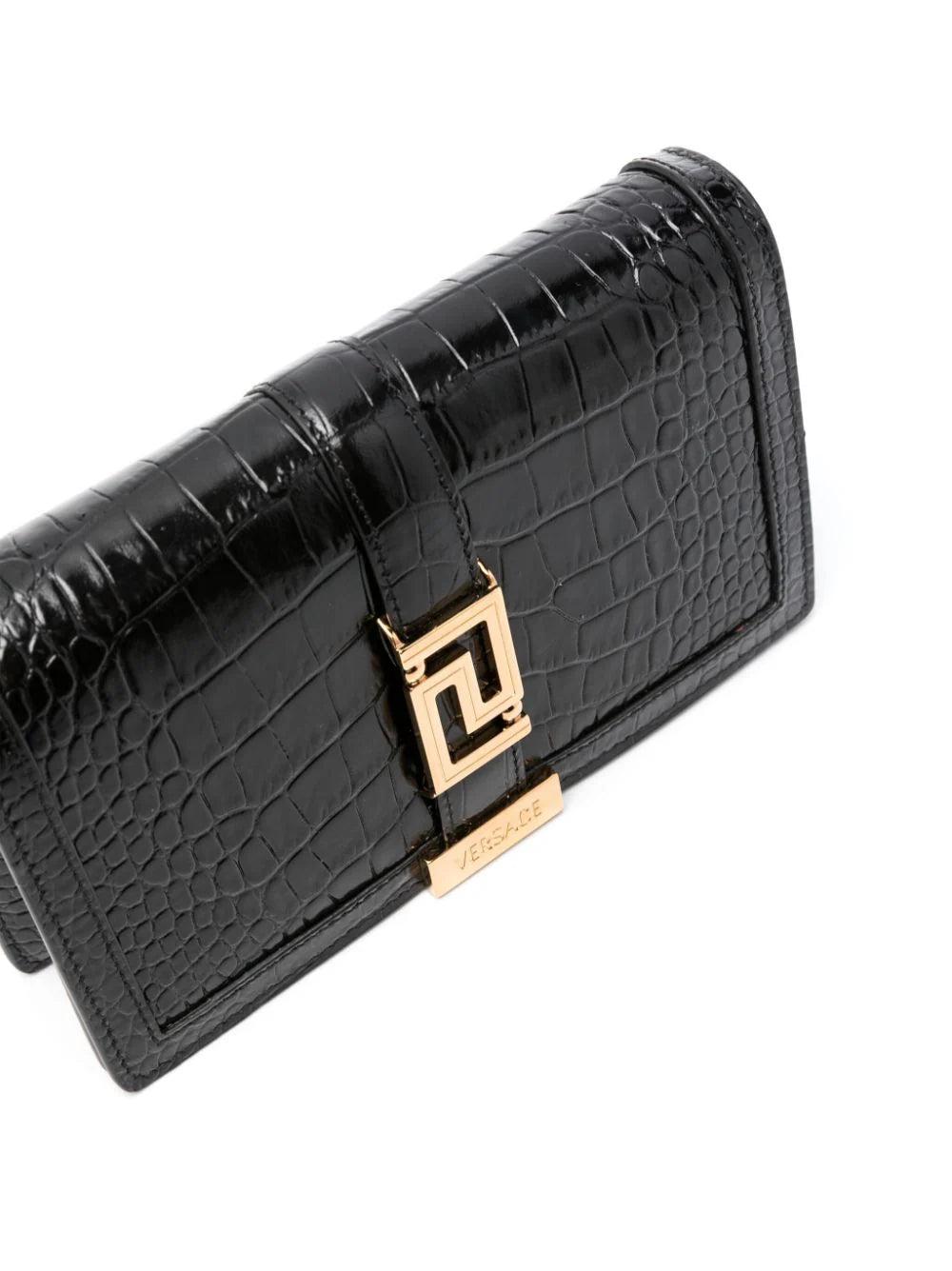VERSACE Croc-effect Greca Goddess Mini Bag