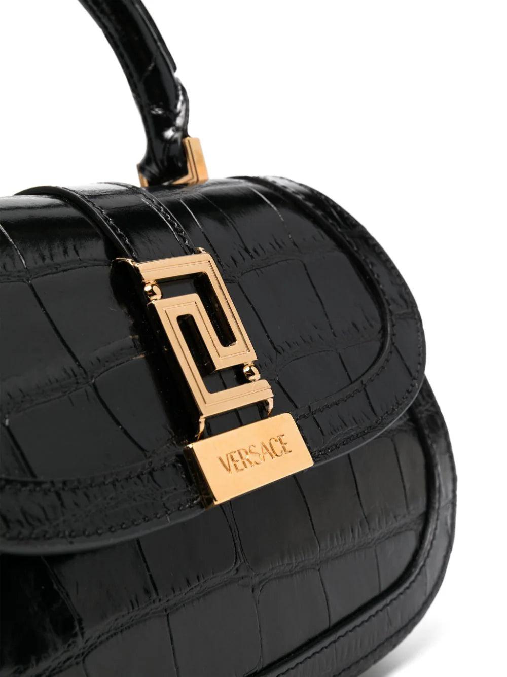 VERSACE Croc-effect Greca Goddess Mini Bag