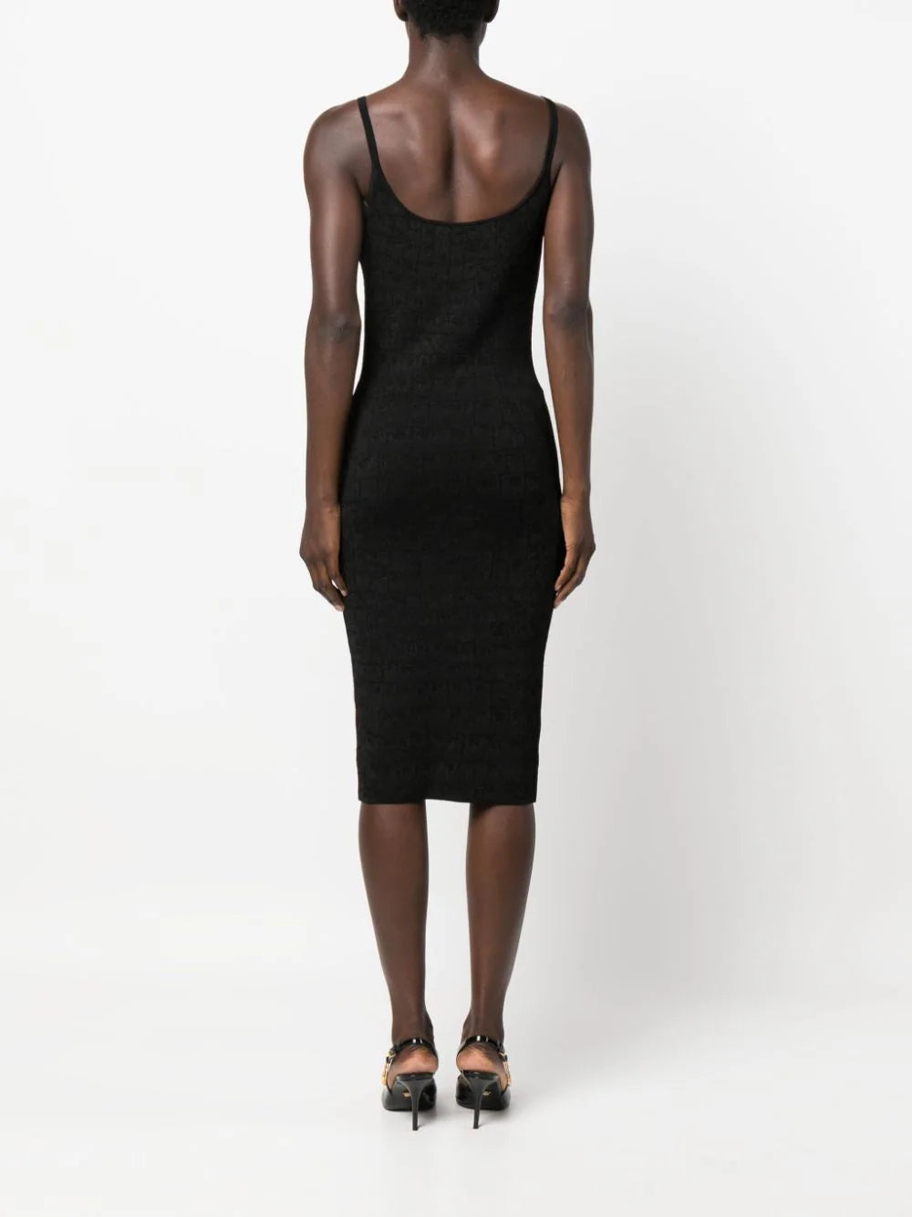 VERSACE Croc-jacquard Knit Mini Dress