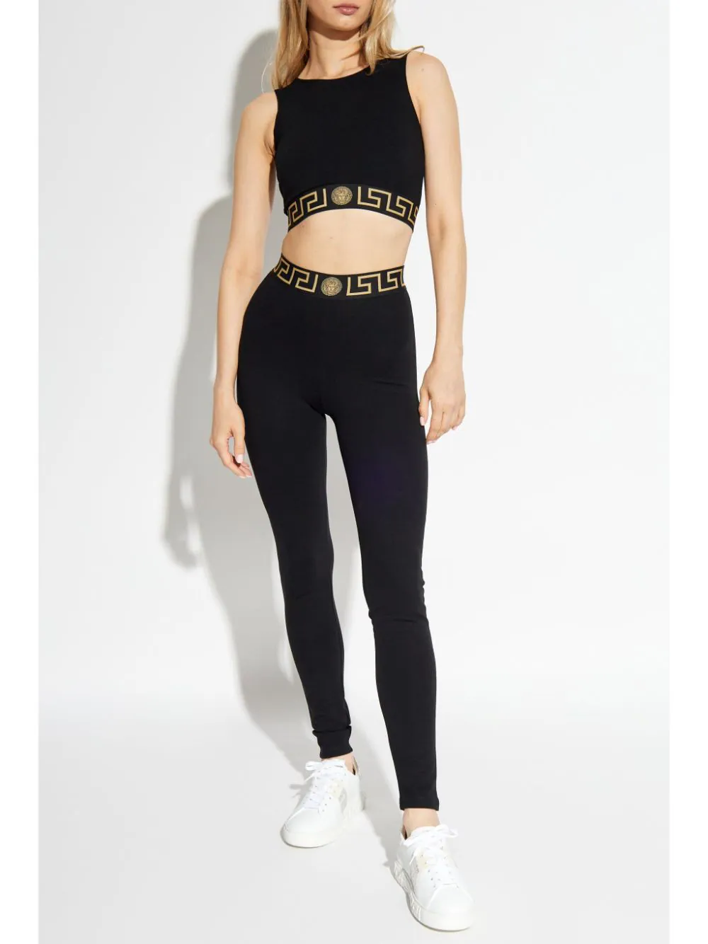 VERSACE High-waisted Leggings With Greca Border