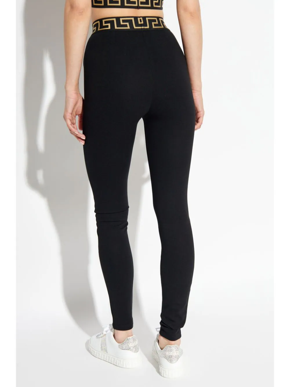 VERSACE High-waisted Leggings With Greca Border