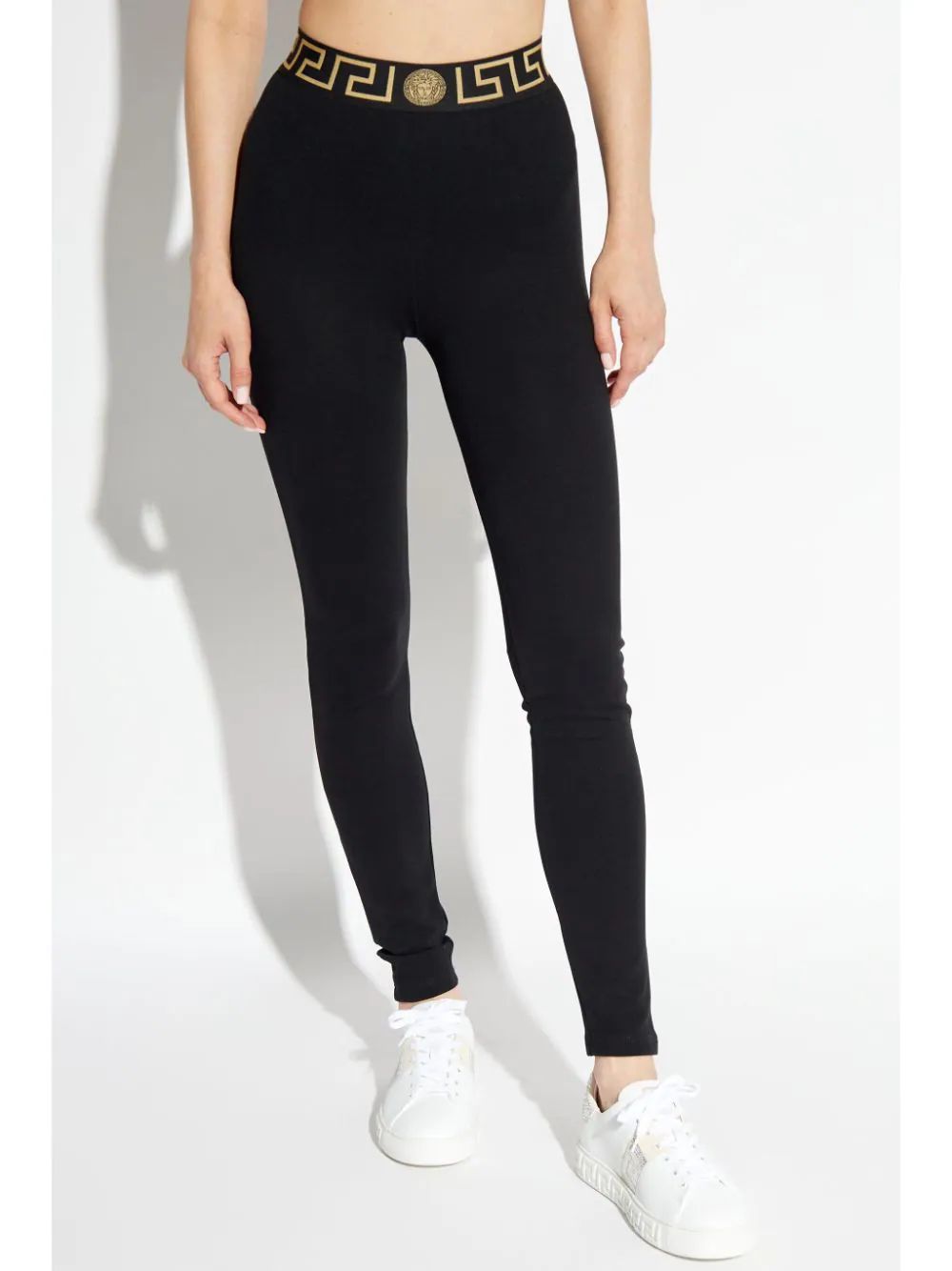 VERSACE High-waisted Leggings With Greca Border