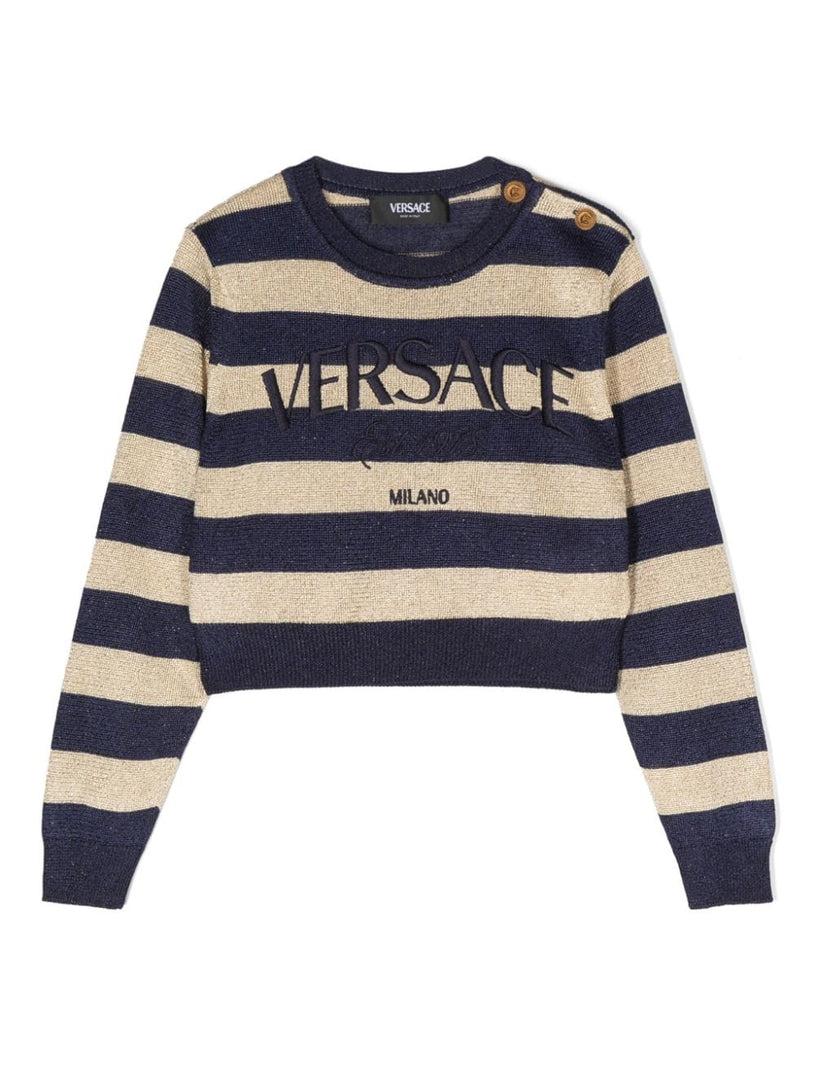 VERSACE Kids Nautical stripe kids sweater