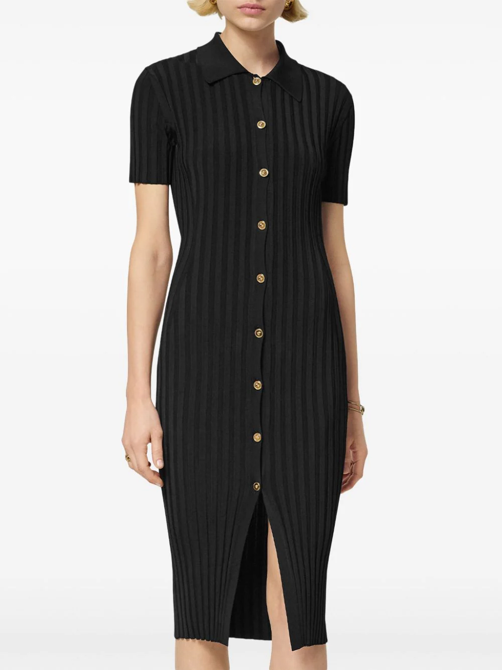 VERSACE Knit Midi Shirt Dress