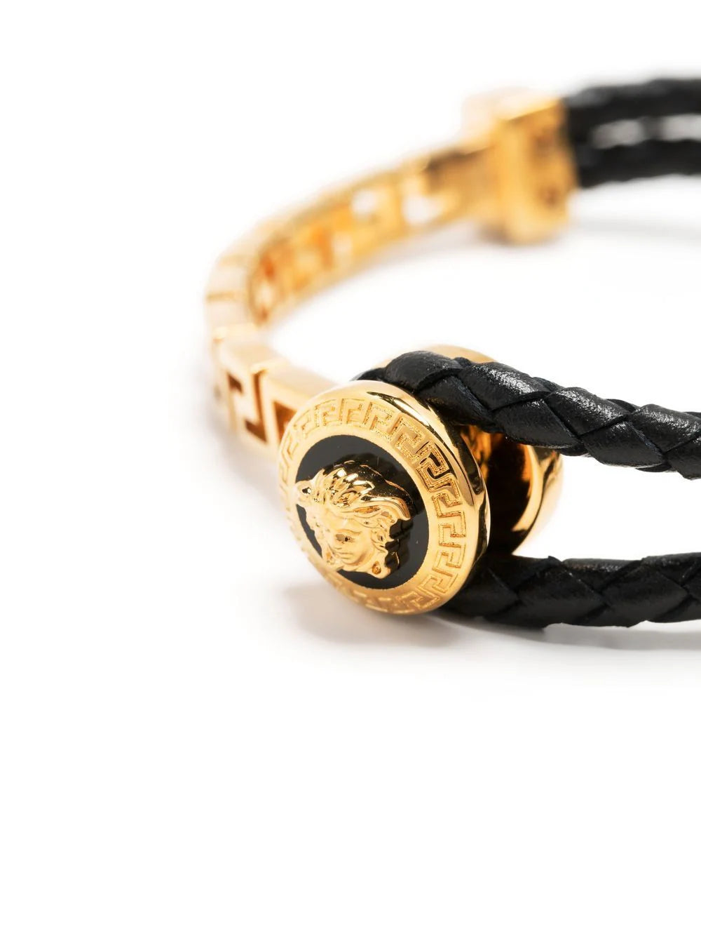 VERSACE La Greca Leather Bracelet