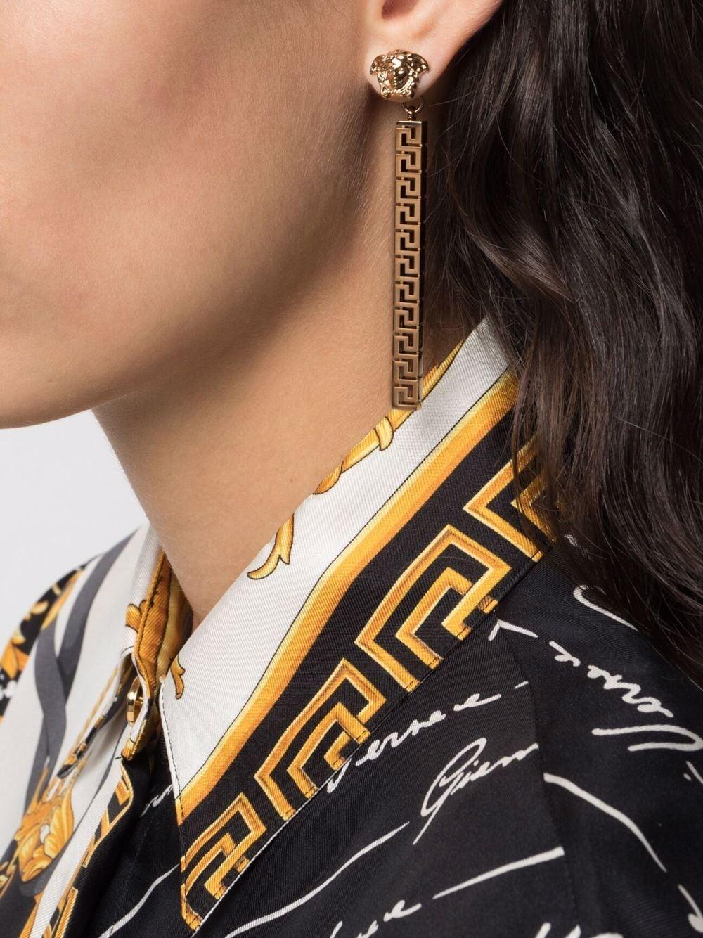 VERSACE La Medusa Greca Drop Earrings