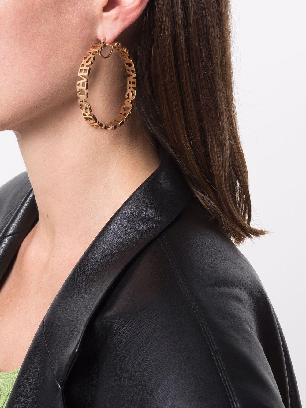 VERSACE Logoed Hoop Earrings