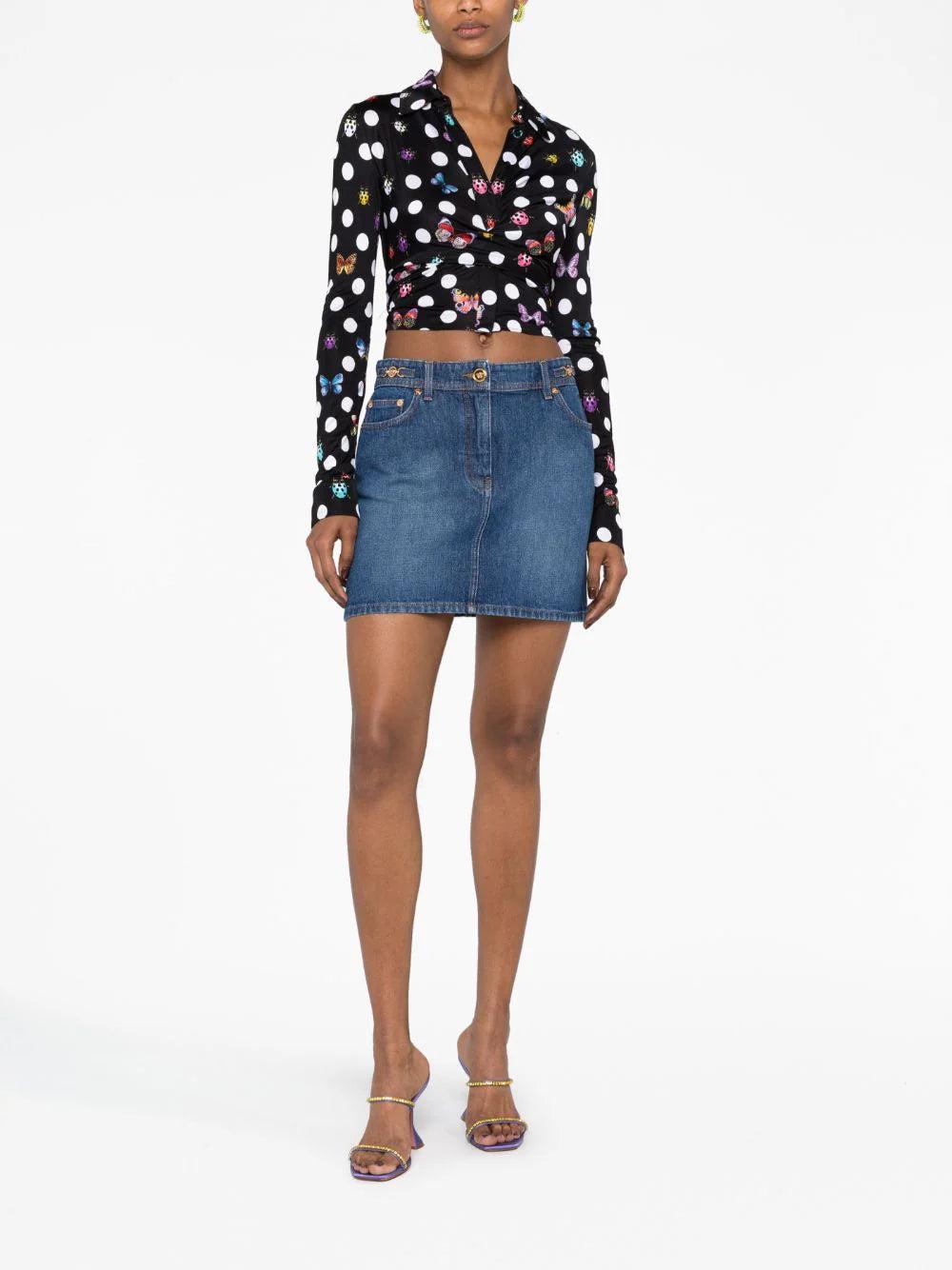 VERSACE Medusa '95 Denim Mini Skirt