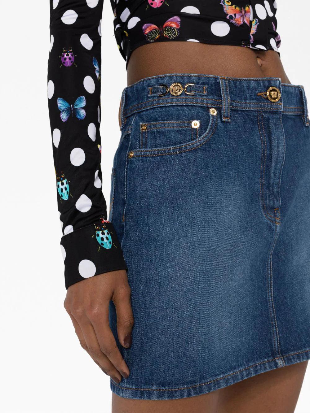 VERSACE Medusa '95 Denim Mini Skirt