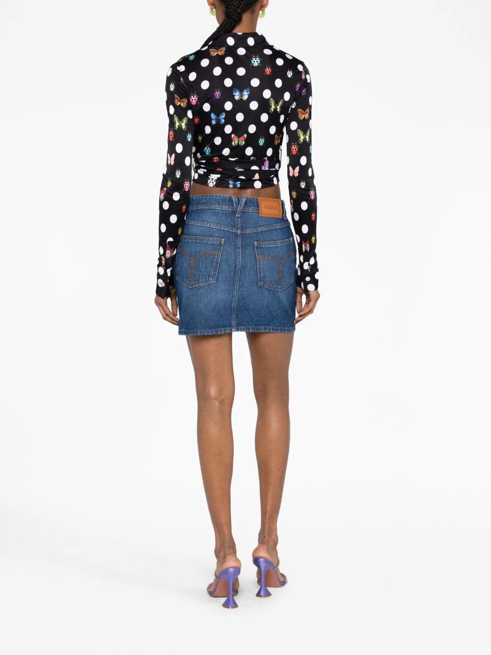 VERSACE Medusa '95 Denim Mini Skirt