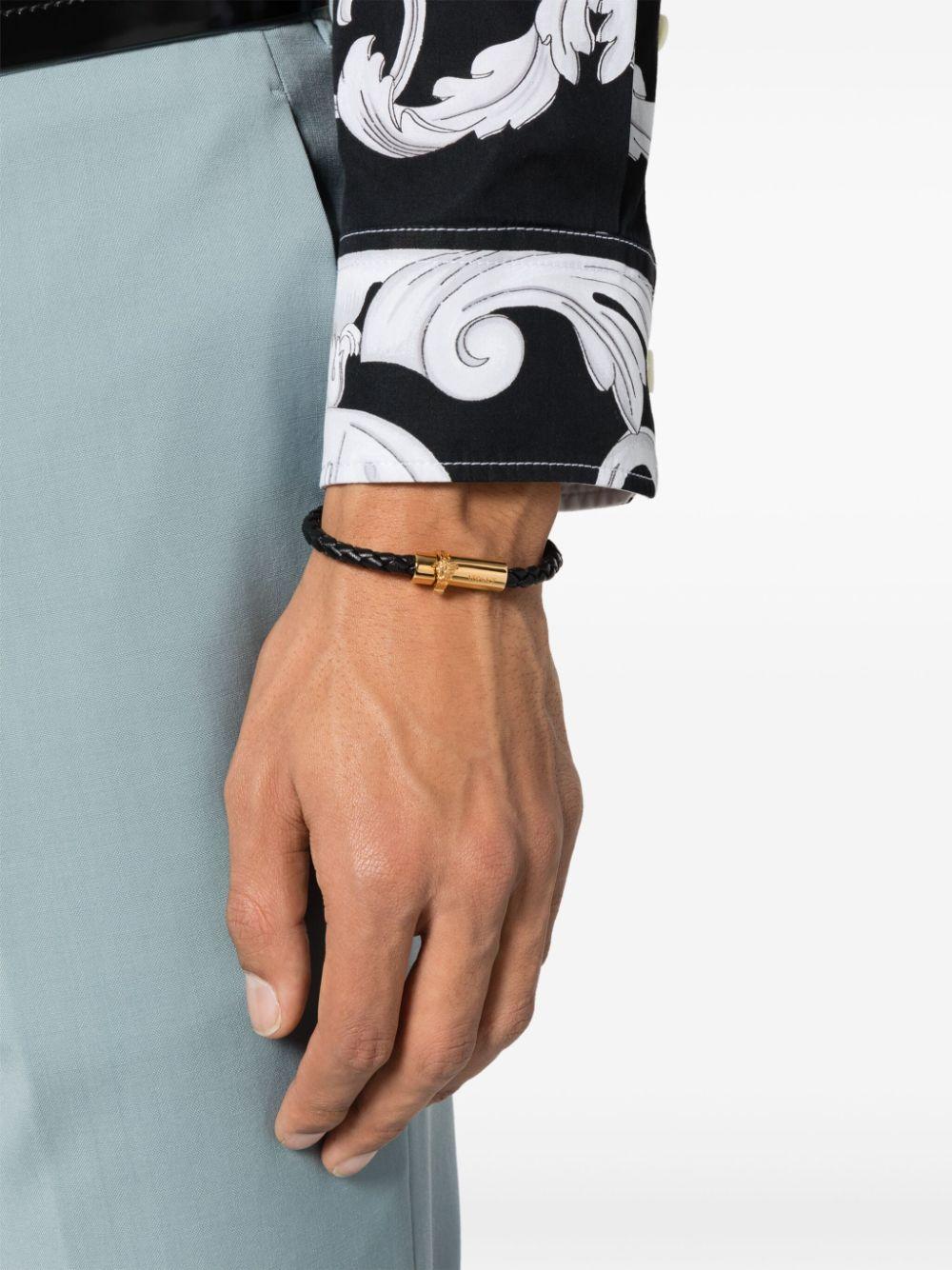 VERSACE Medusa Braided Leather Bracelet