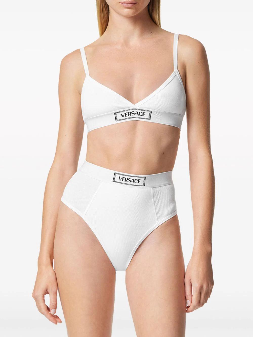 VERSACE Ribbed Bralette With '90s Vintage Logo