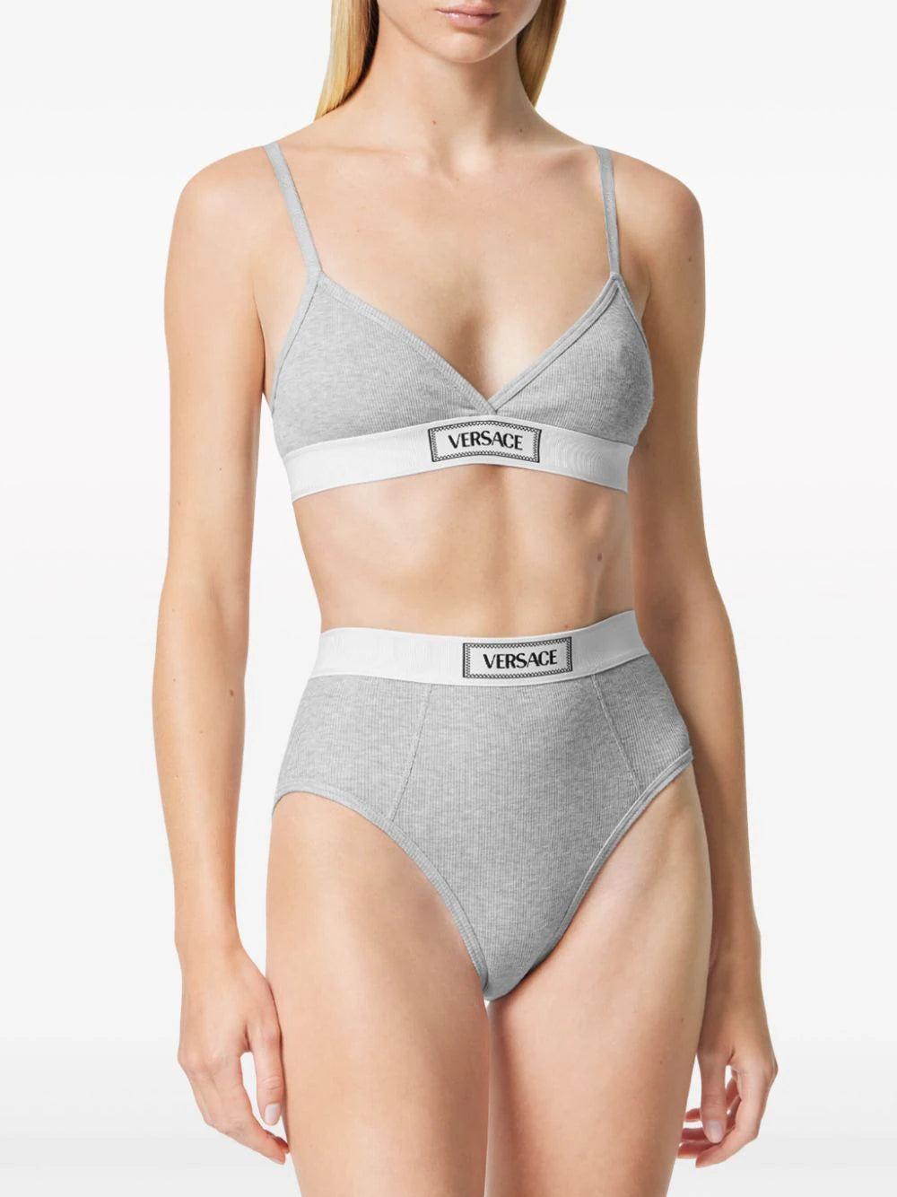 VERSACE Ribbed Bralette With '90s Vintage Logo
