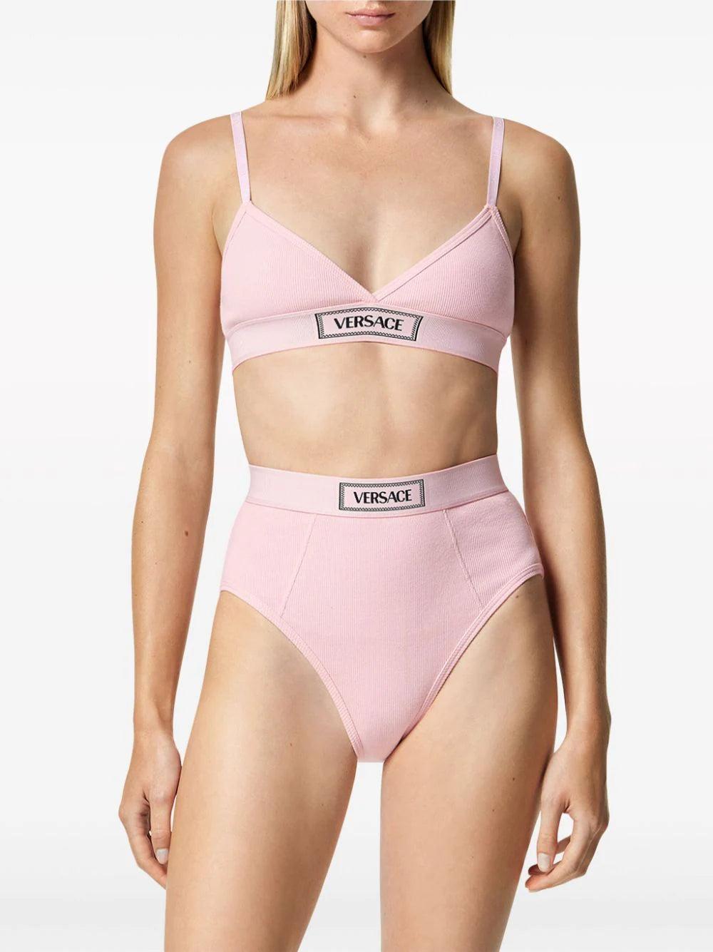 VERSACE Ribbed Bralette With '90s Vintage Logo