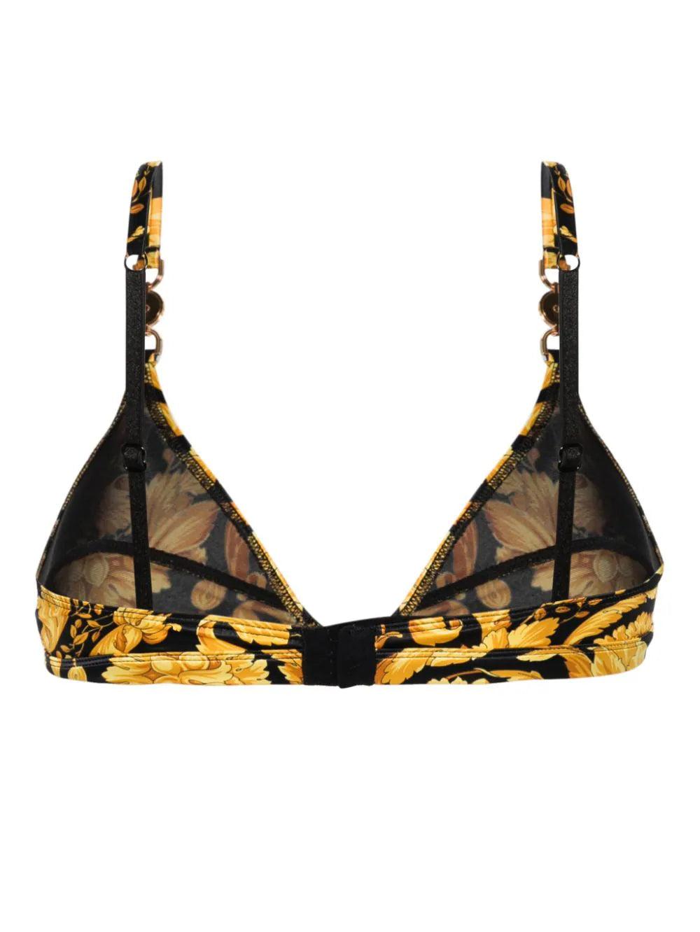 VERSACE Stretch Satin Bralette With Barocco Print