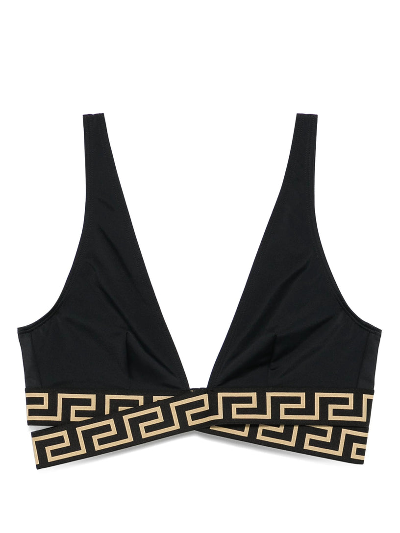VERSACE Triangle bikini top with greca border