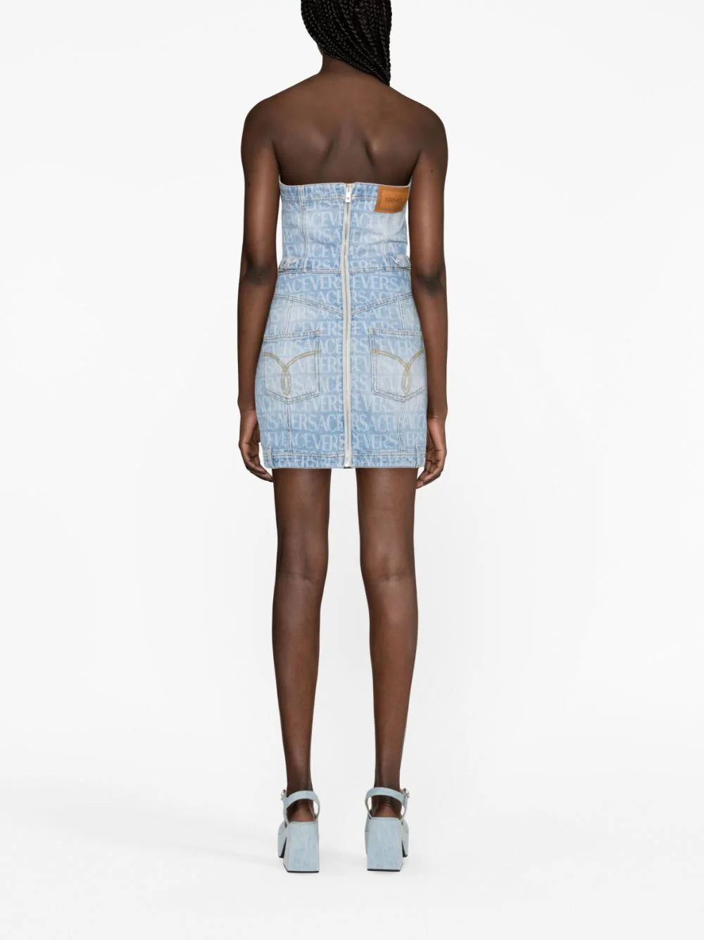 VERSACE Versace Allover Denim Mini Dress