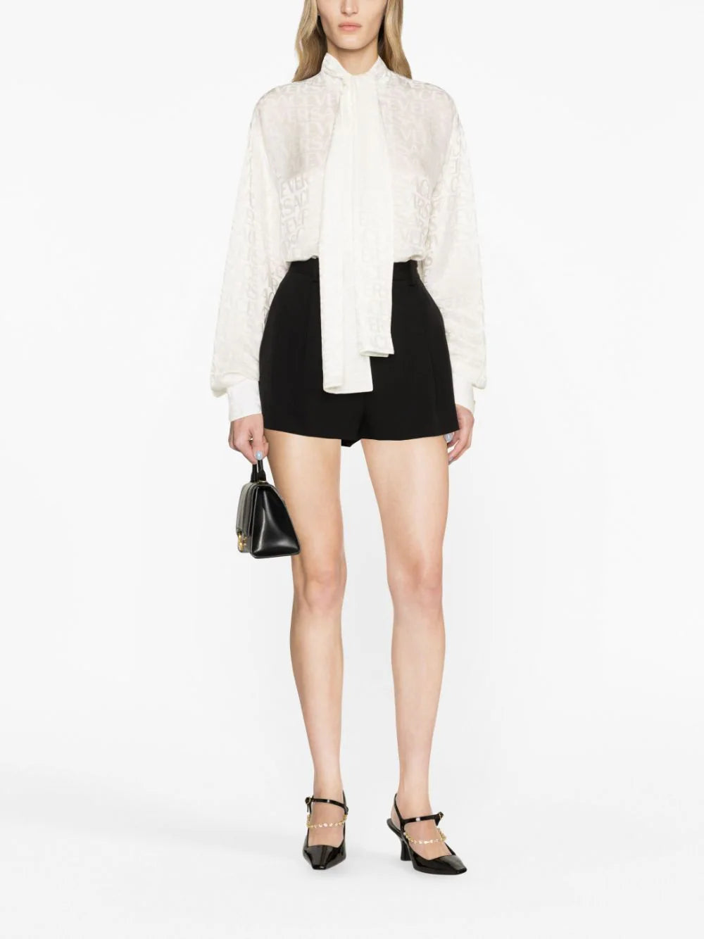 VERSACE Versace Allover Scarf-tie Shirt