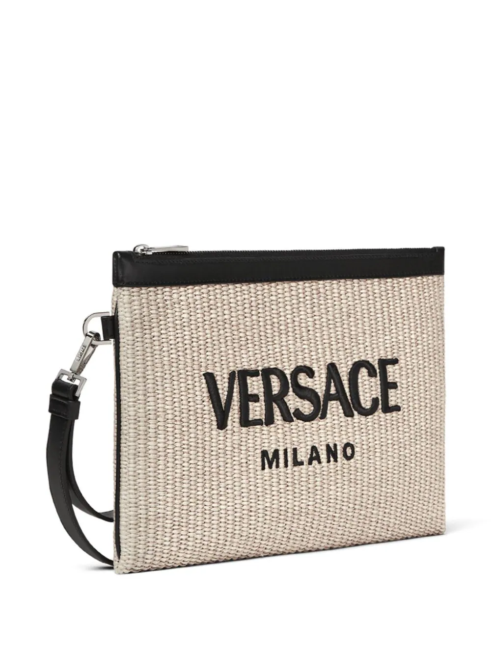 VERSACE Versace Milano Raffia Flat Pouch