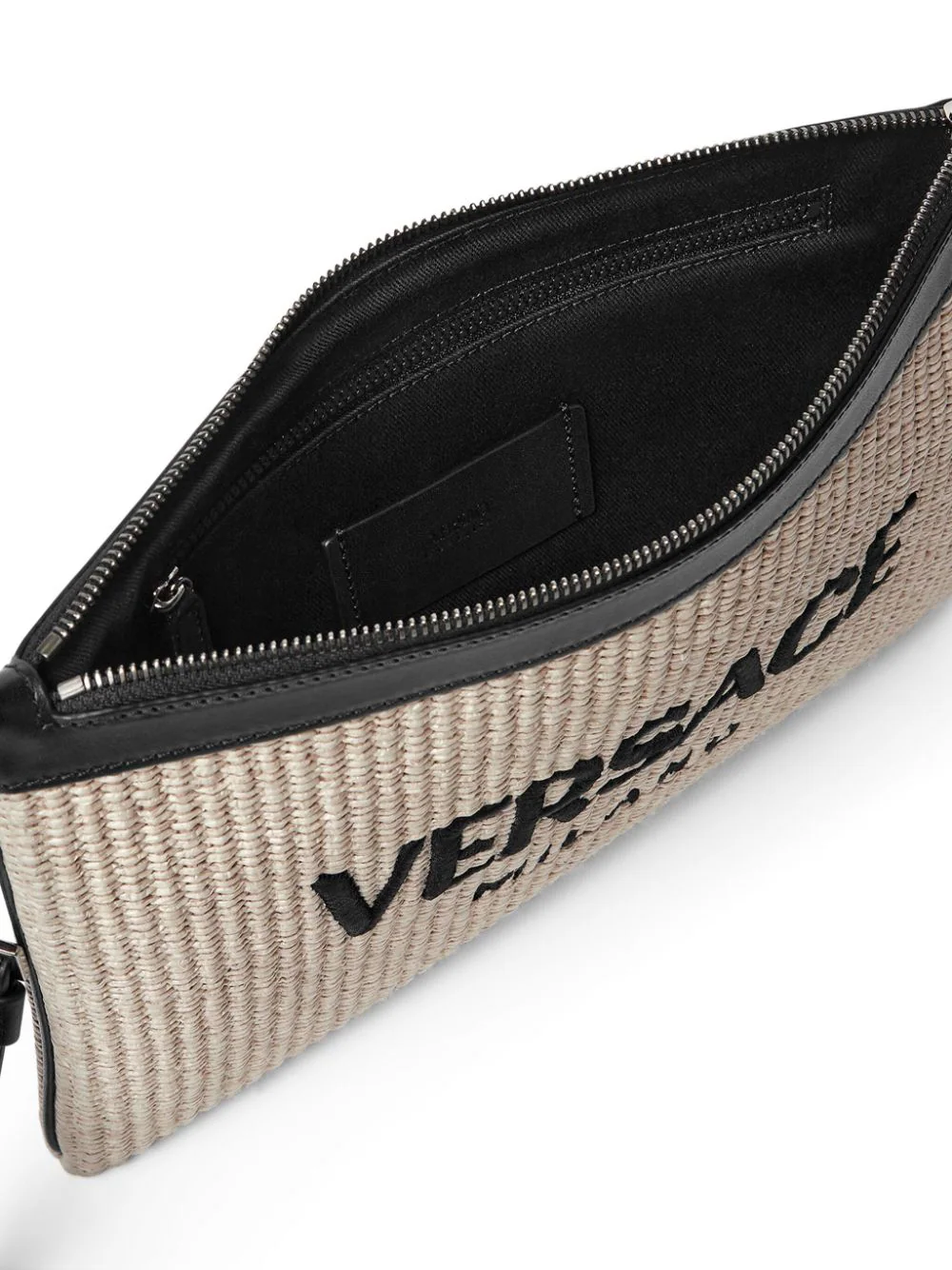 VERSACE Versace Milano Raffia Flat Pouch