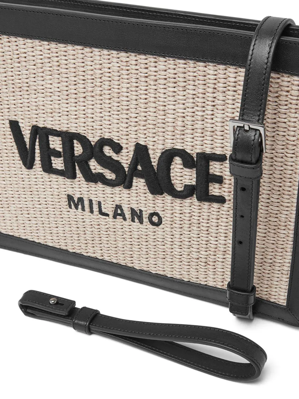 VERSACE Versace Milano Raffia Pouch