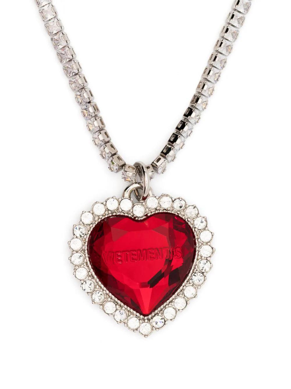 VETEMENTS Crystal Heart Necklace