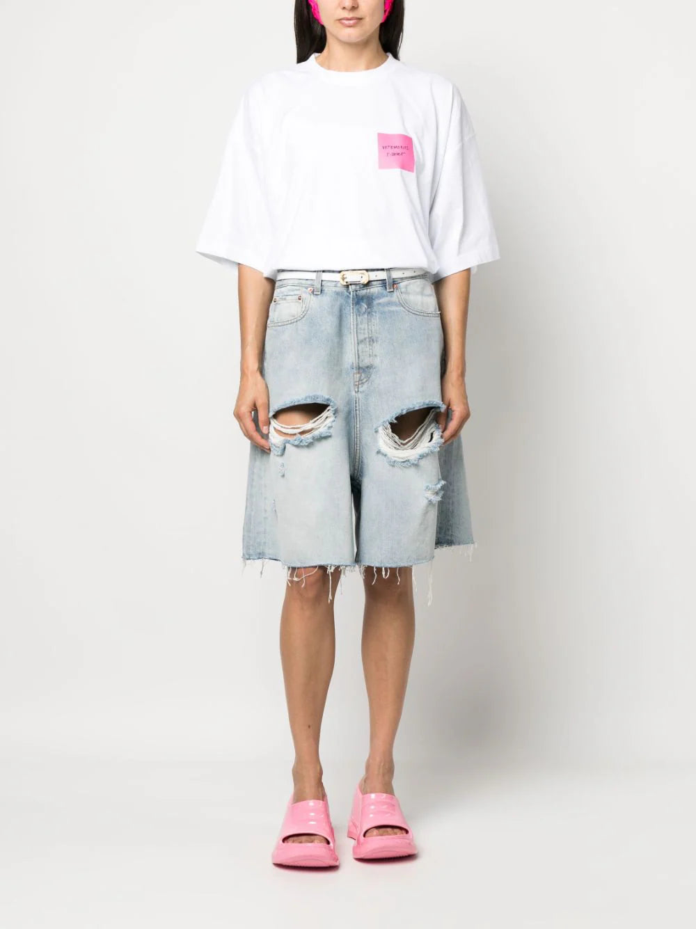 VETEMENTS Destroyed Baggy Shorts