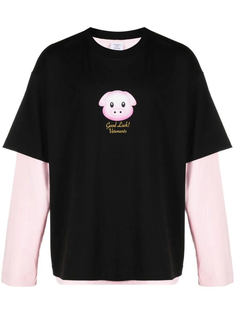 VETEMENTS Lucky pig layered t-shirt